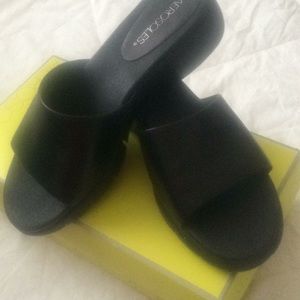 Slip on leather sandals